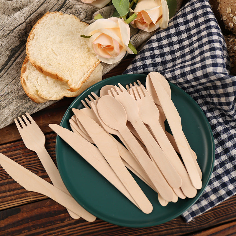 Degradable tableware wooden spoon ~fork 5000pcs