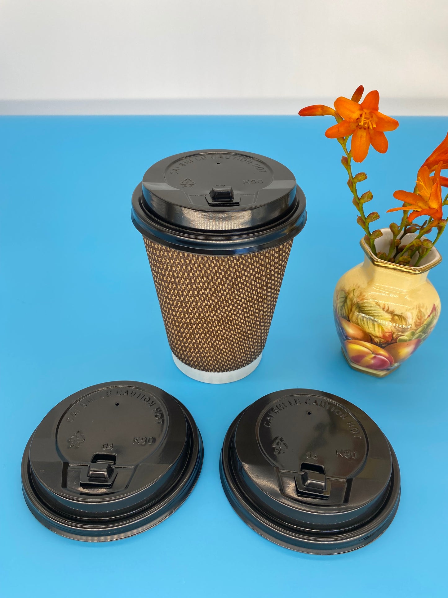 Lid for coffee cup - 12oz & 16oz Bl