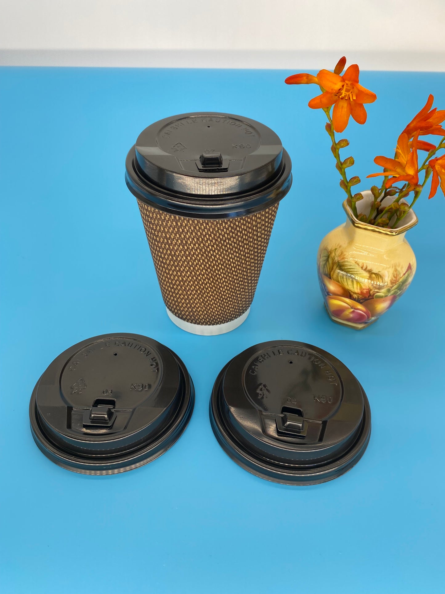 Lid for coffee cup - 12oz & 16oz Bl